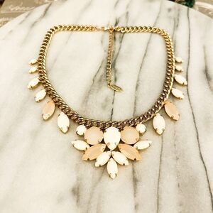 Natasha Necklace Gold Peach Cream Statement Collar Crystal